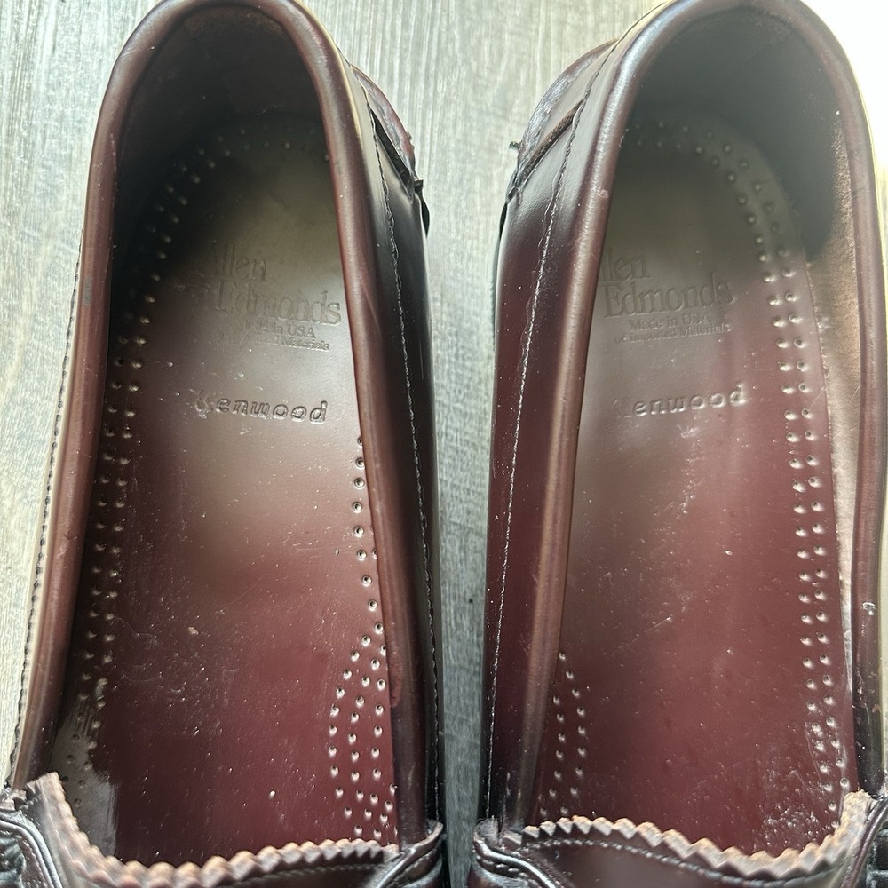 Allen Edmonds Shoes Size 13 Kenwood Penny Moc Burgundy Leather NEW Made in USA - Picture 5 of 7